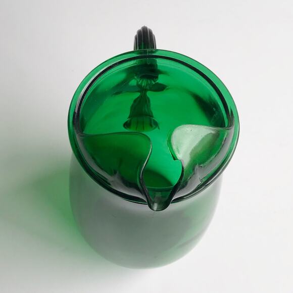 Vintage MCM Anchor Hocking Emerald Green Glass Water Pitcher 5 Cup Juice Drink - Picture 9 of 15
